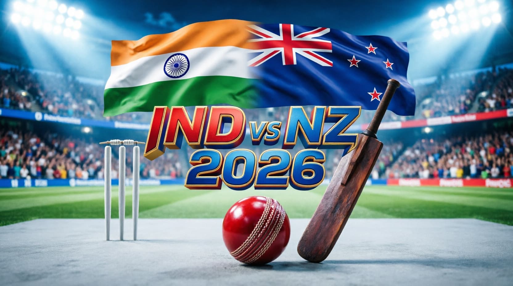 India and New Zealand cricket teams ahead of the 2026 multi-format tour