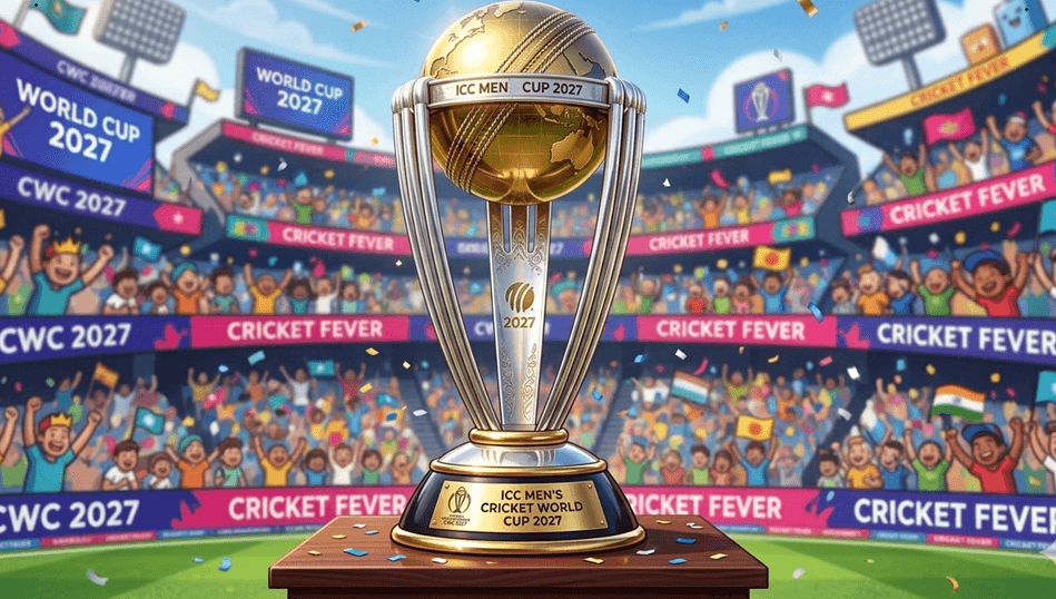 Illustration of the Cricket World Cup trophy